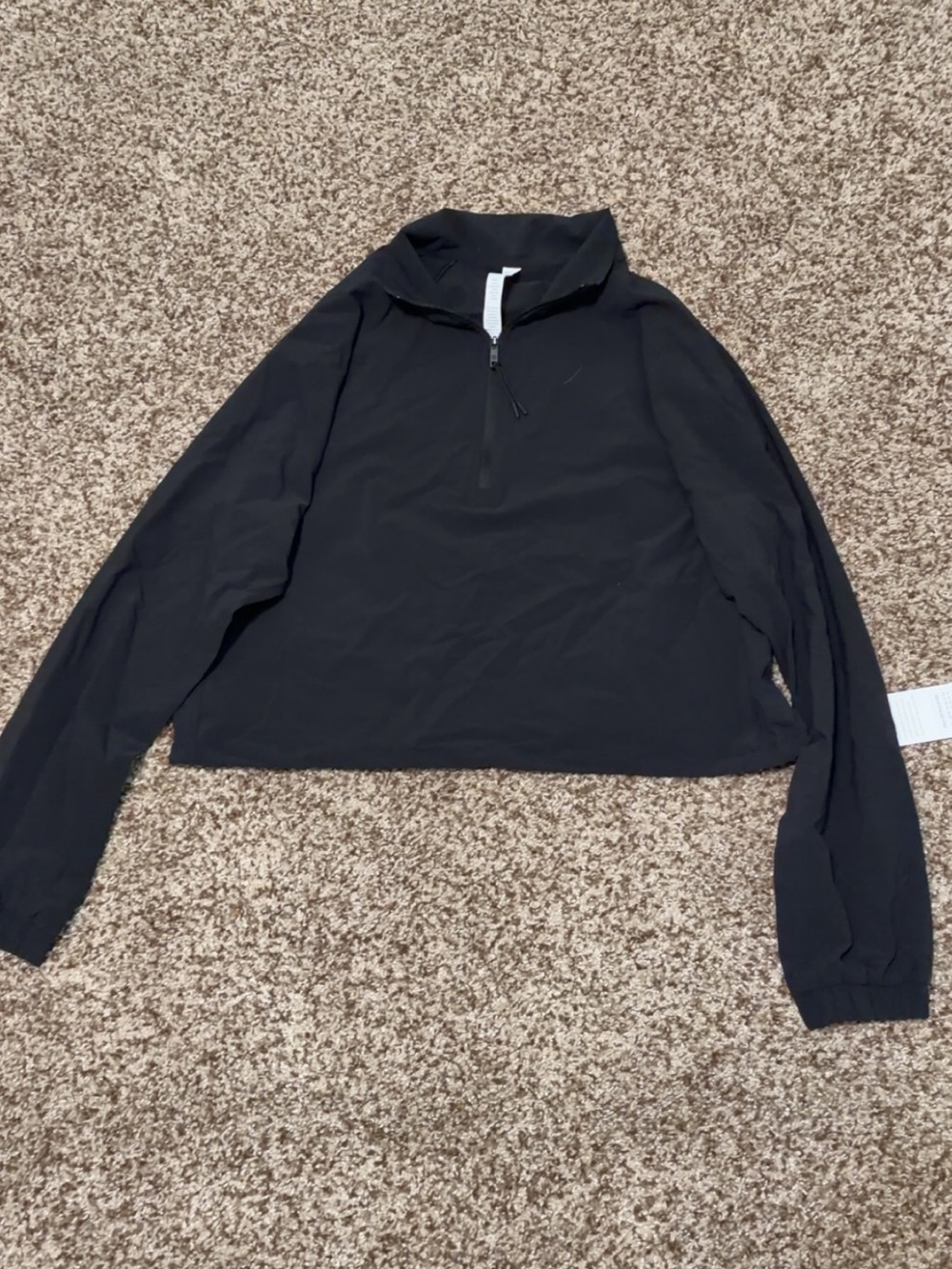 Black Half-Zip Long Sleeve Women's Top